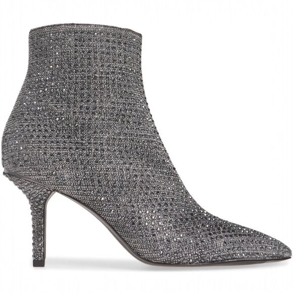 Michael Kors Katerina Black Silver Stud Crystal Embellished Bootie Sz 10 NEW - Picture 1 of 8